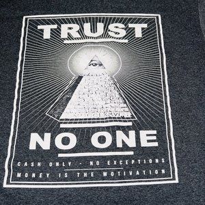 2 Monkeys Trust No One T Shirt Mens 3XL All Seeing Eye Providence Graphic Tee
